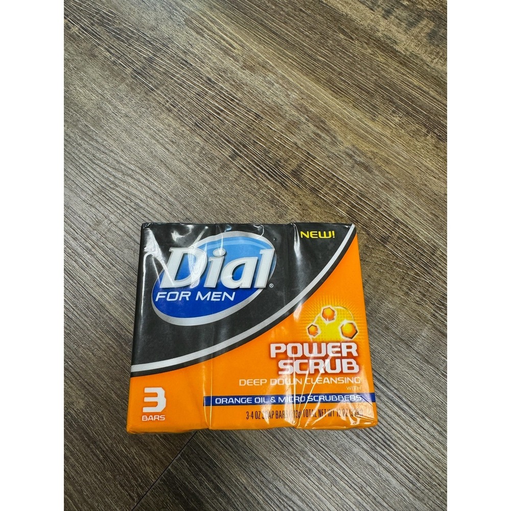 Dial Power Scrub Soap for Men 12 oz Orange Deep Cleansing Micro Scrubbers